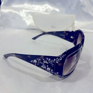 Authentic Christian Dior Ondine Crystals & Tortoise Vintage Sunglasses PreOwned
